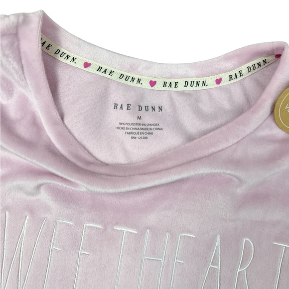 Rae Dunn - ‘Sweetheart’ Velour Pajama Set. SZ: M,L,XL. NWT. Firm! - Picture 3 of 3